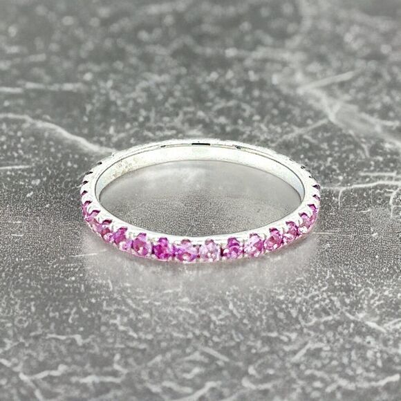Natural Pink Sapphire Ring 6.5 14k W Gold 0.66 TCW Certified $1,190 217001 - Picture 1 of 12
